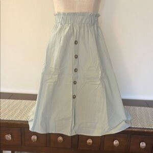 Light Blue Faux Button-Front Women's Skirt XS